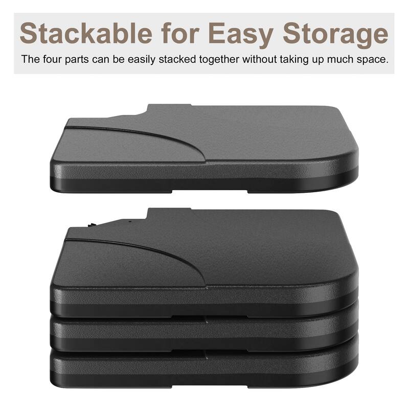 Javlergo 3-in-1 Heavy Duty Umbrella Base Stackable Sand & Water Fillable Patio Weights Portable HDPE Stand for Outdoor Umbrellas