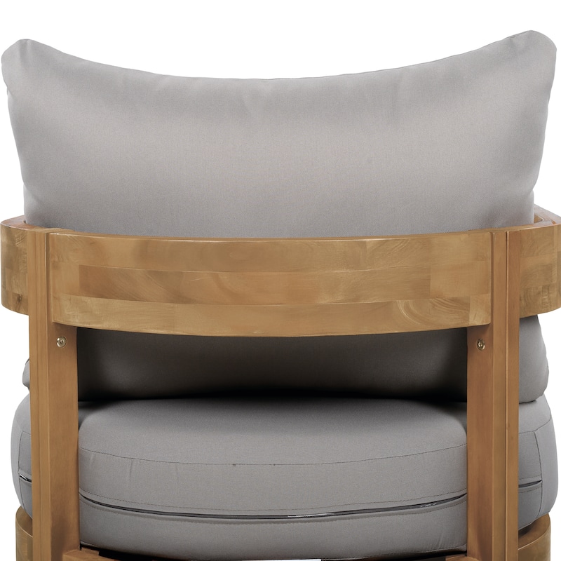Brooklyn Outdoor Acacia Wood Club Chair with Cushions (Set of 2) by Christopher Knight Home