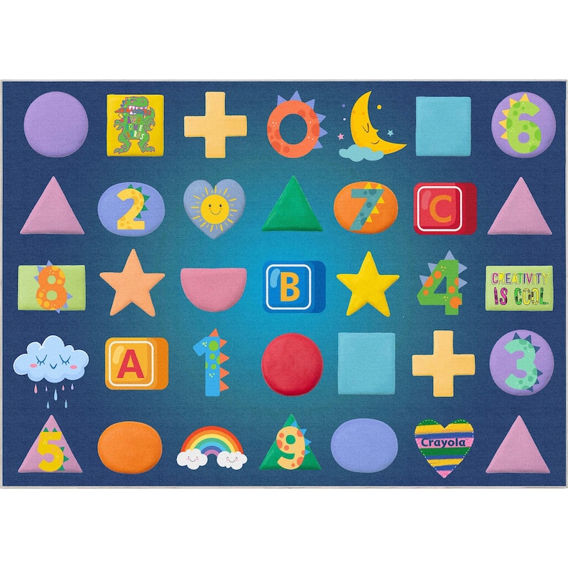 Well Woven Crayola Vibrant Modern Classroom Playroom Kids Rug