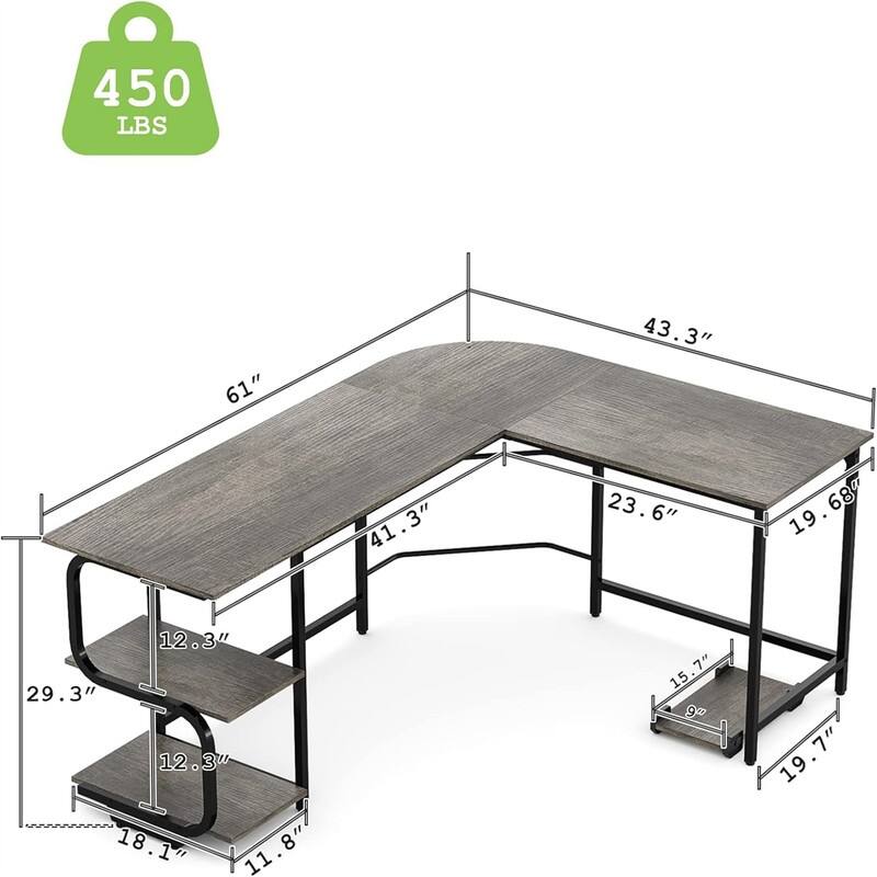L Shaped Desk with Large Surface