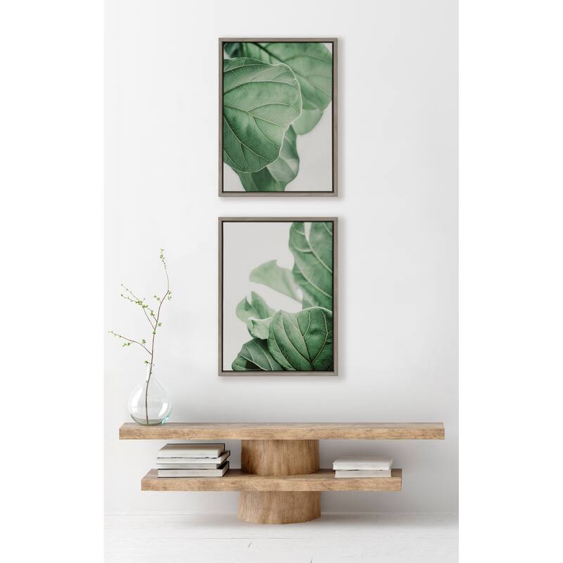 Kate and Laurel Sylvie Plant Study Framed Canvas Set by Alicia Abla