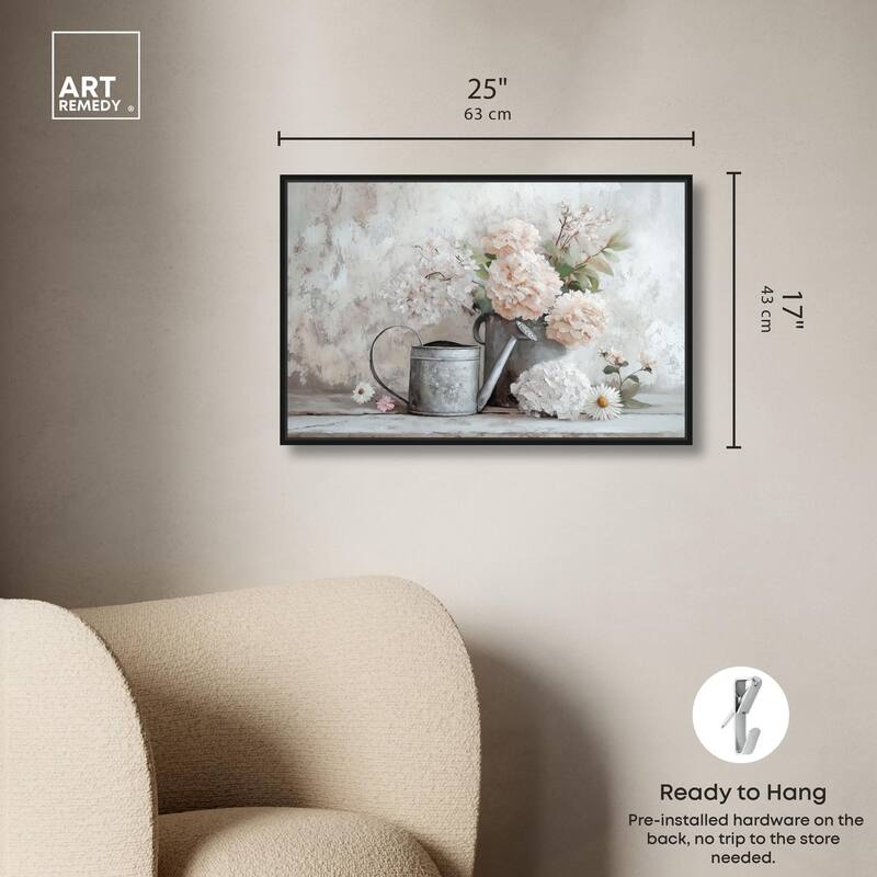 Can and White Blooms Canvas by Art Remedy
