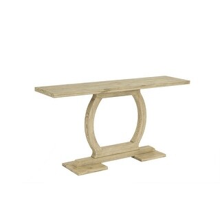 57 Inch Console Sideboard Table with Round Pedestal Base - 14.5L x 57W ...