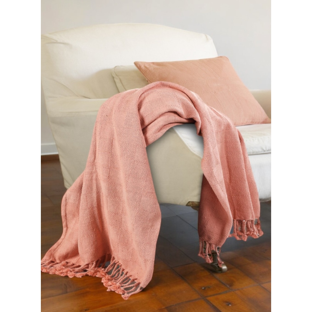 Pink woven throw blanket new arrivals