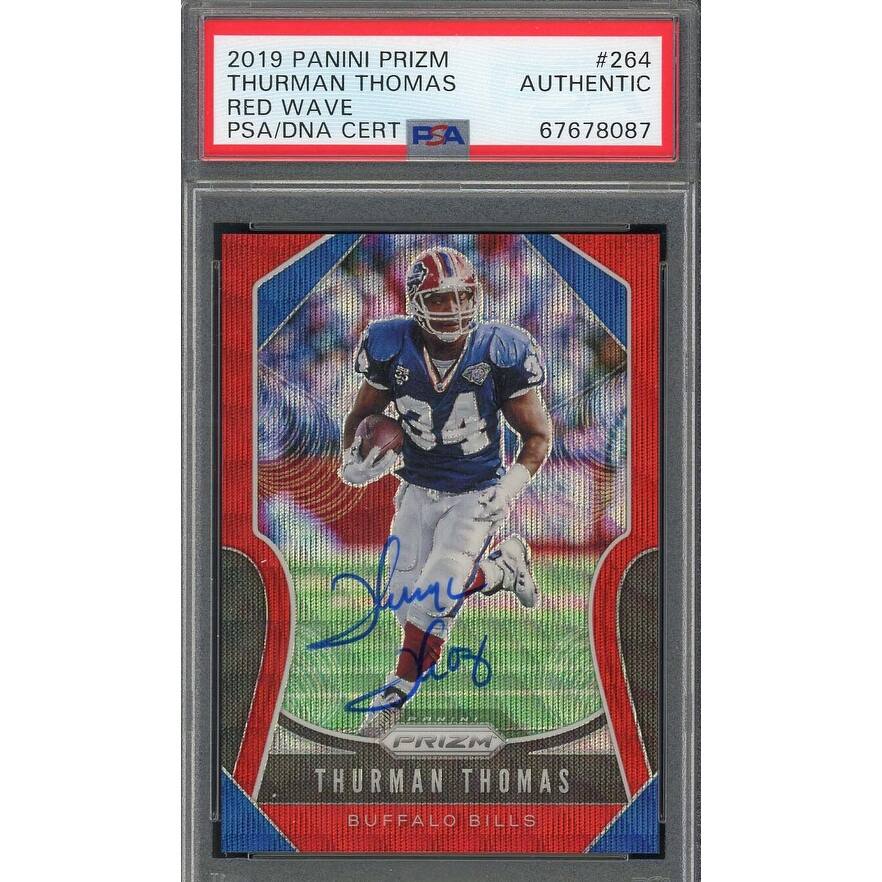 Thurman Thomas 2019 Panini Prizm Red Wave Signed Card #264 Auto PSA 30/149 - 8'6" x 11'6"