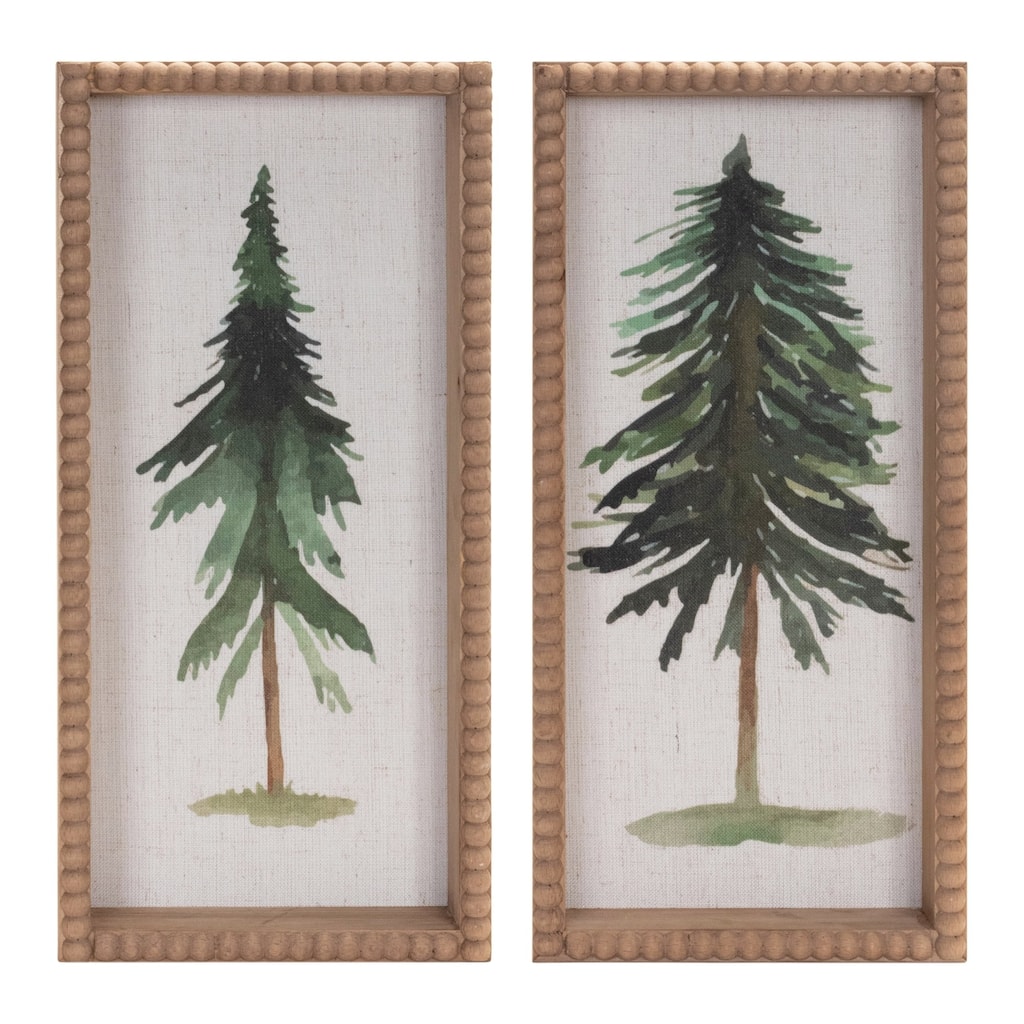Pine Tree Christmas Wall Plaques - 15.75" - Set of 2