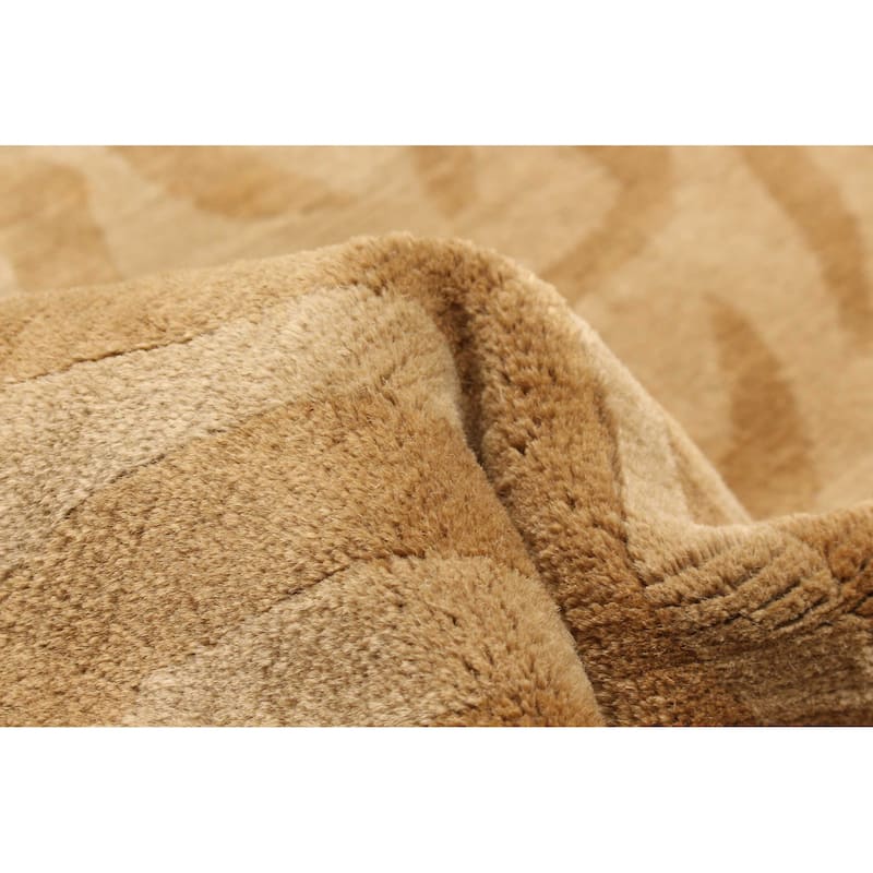 ECARPETGALLERY Hand-knotted Opulence Khaki Wool Rug - 8'0 x 9'10