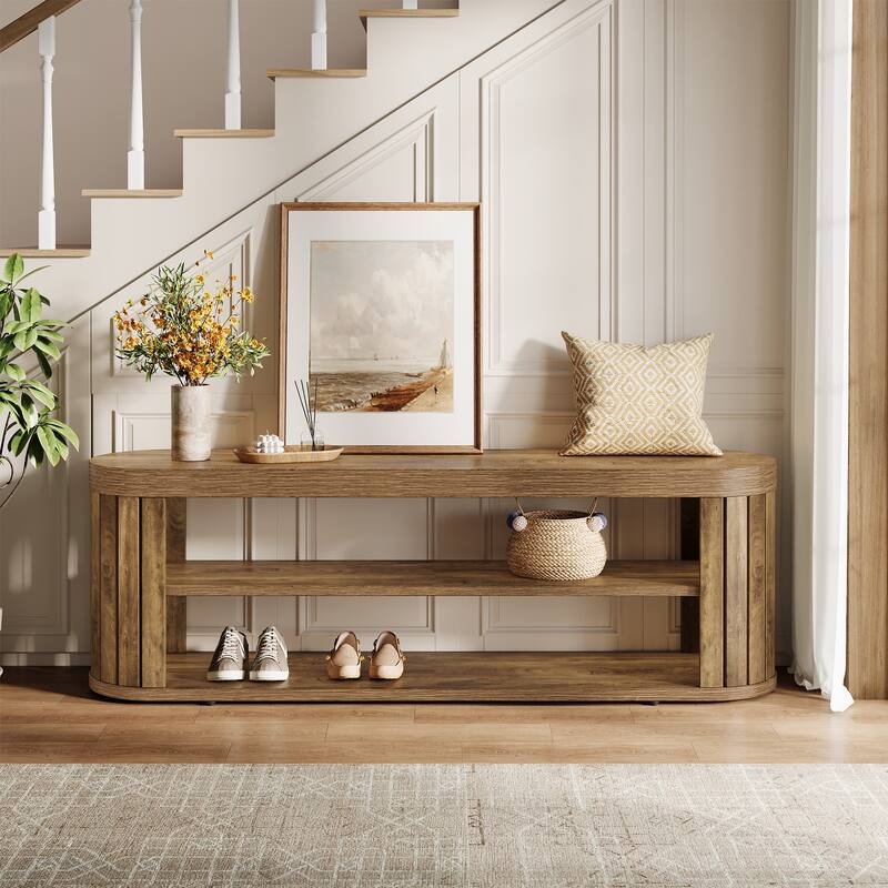 Wood Dining Bench, Shoe Storage Entryway Bench, Bedroom Hallway Living Room End of Bed Stool Accent Bench