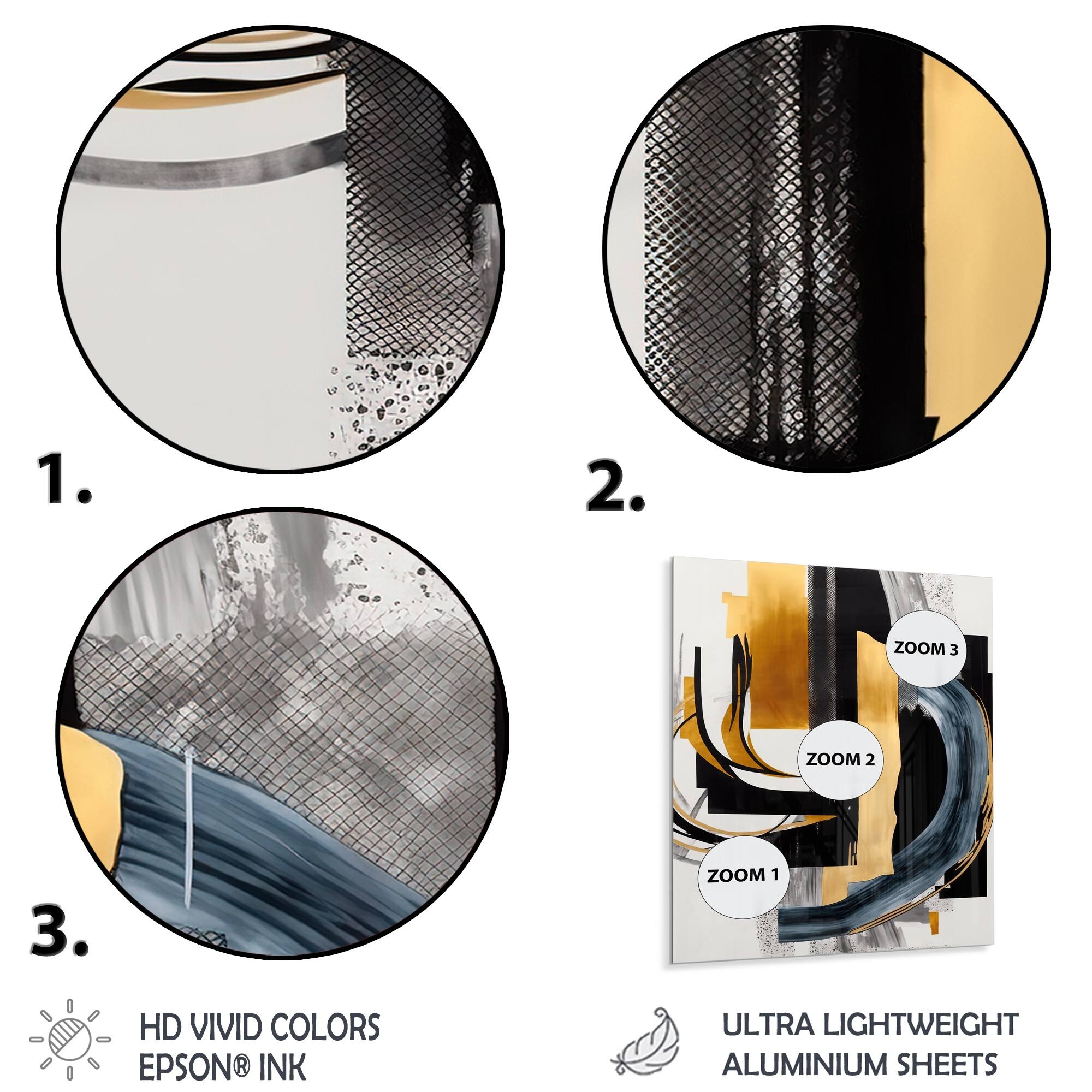 Designart 'Glam Gold And Black Expression II' Modern Transitional Metal