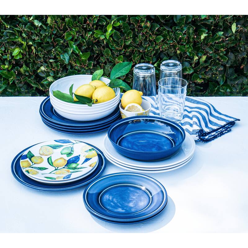 Abode Homewares Lemon Orchard NewWave Melamine Low Bowl - Yellow - 8.8" - Set of 6