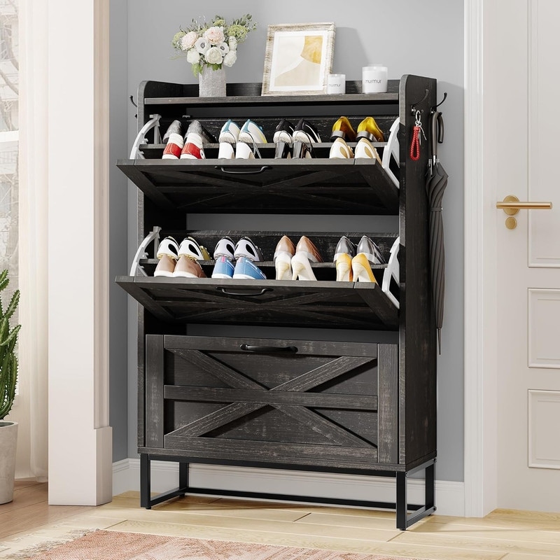 Enclosed shoe bench top
