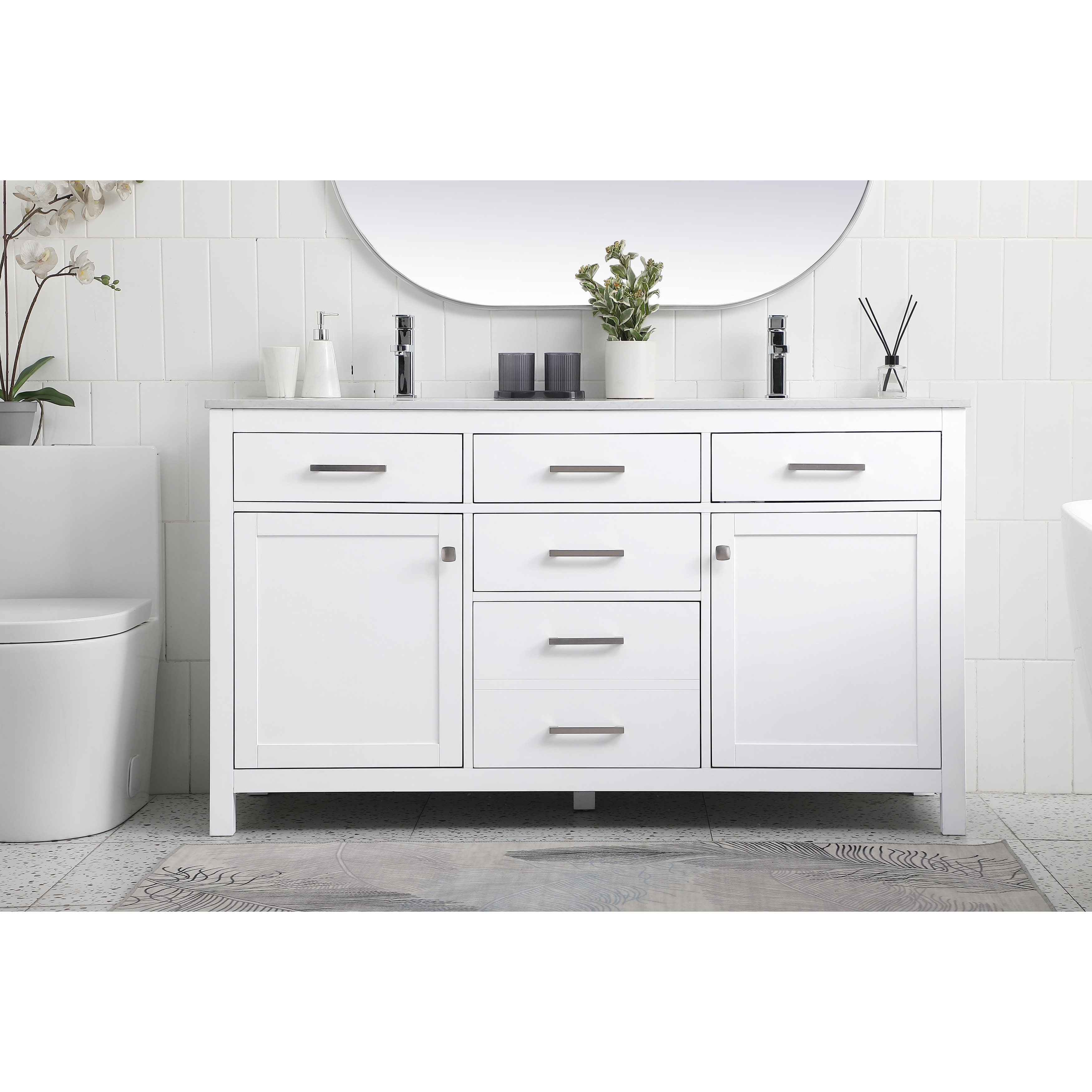 Prestige 54 - 72 Inch Double Bathroom Vanity