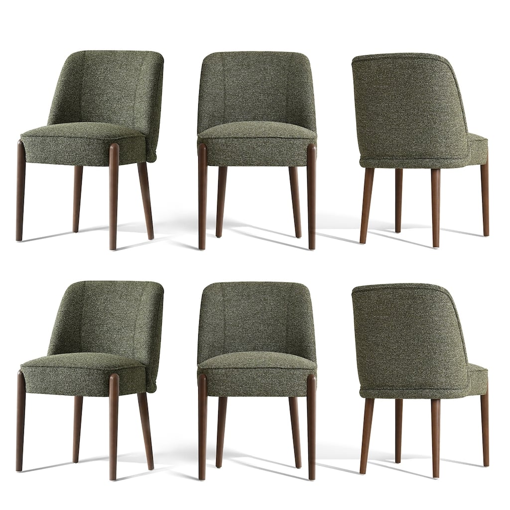 Upholstered Solid Wood Back Side Dining Chair (Set of 6)