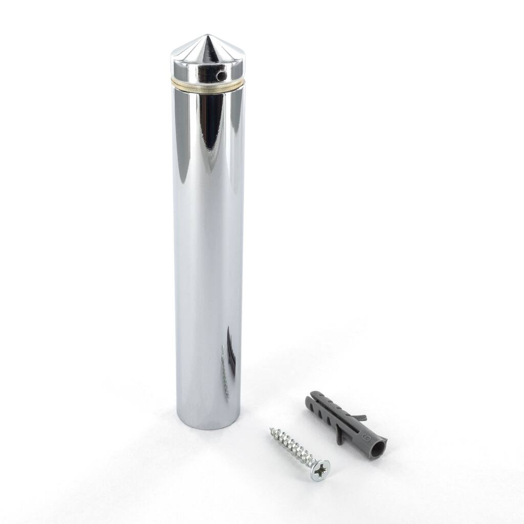 Sign Standoff 3/4" Diameter x 4" Barrel Length Polished Chrome Cone Topped Series Secure Fasten Standoff Pack of 4 by Outwater