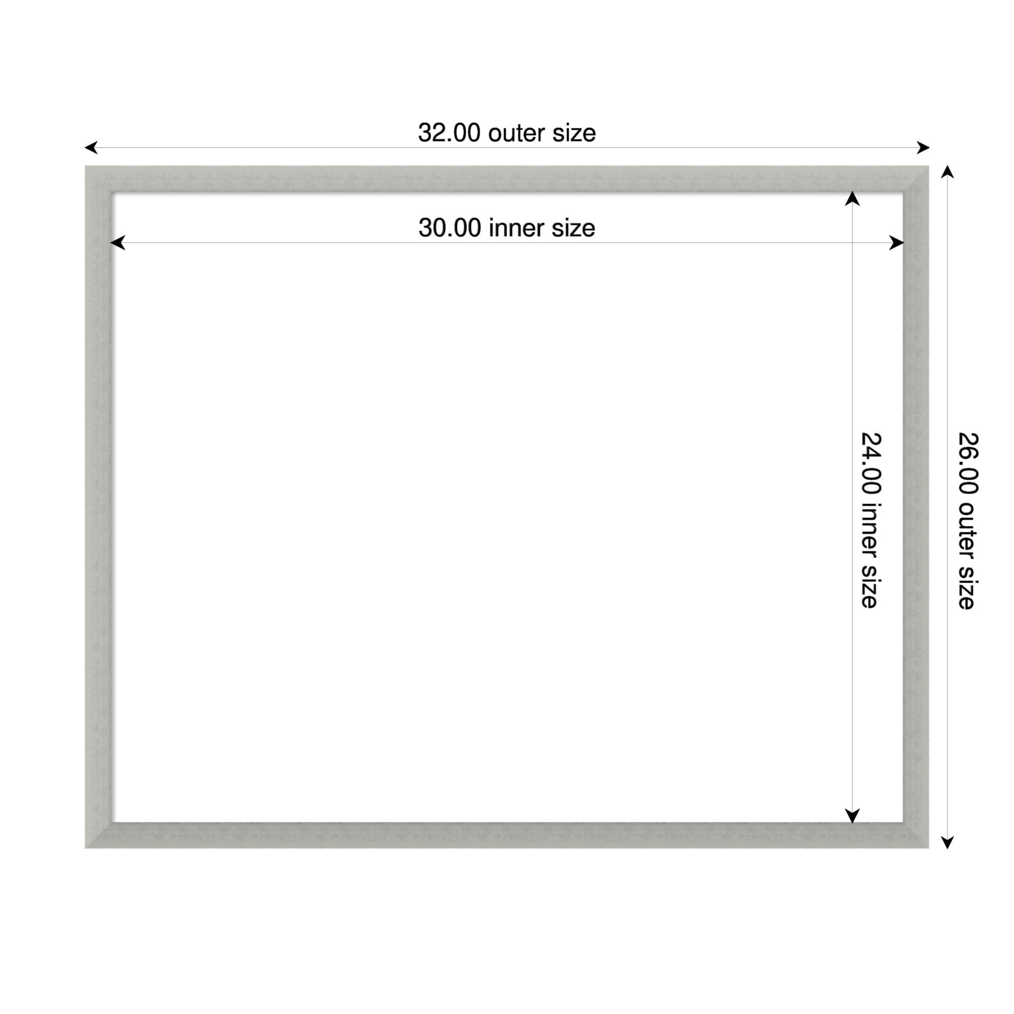 Amanti Art Silver Leaf Framed Dry Erase Magnetic Board