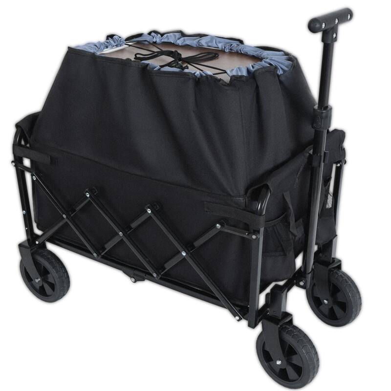 Expandable Dual Layer Utility Wagon Cart,Grocery Cart for Gardening