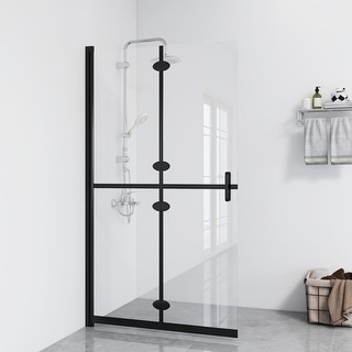 vidaXL Foldable Walk-in Shower Wall Transparent ESG Glass