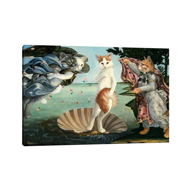 iCanvas "Kitty On The Half Shell" by Melinda Copper Canvas Print