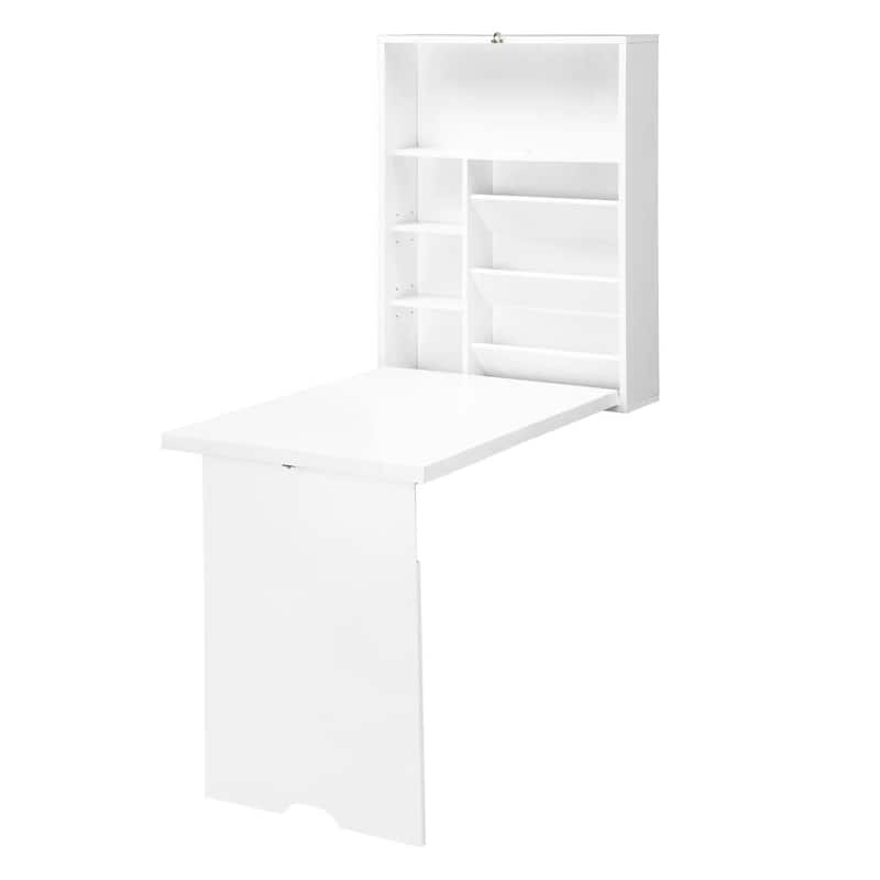 Wall Mounted Fold Out Convertible Desk, Multi-Function Floating Desk