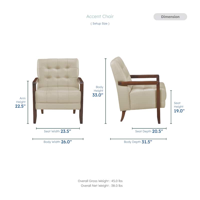 Leland Leather Match Accent Chair