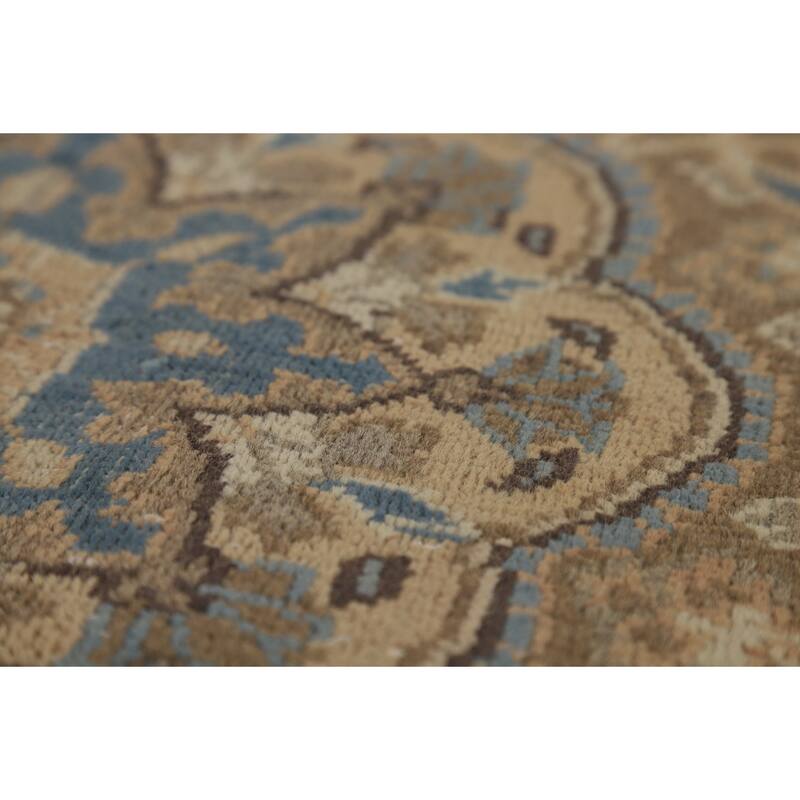 Traditional Mashad Persian Vintage Area Rug Handmade Wool Carpet - 6'2" x 9'3"