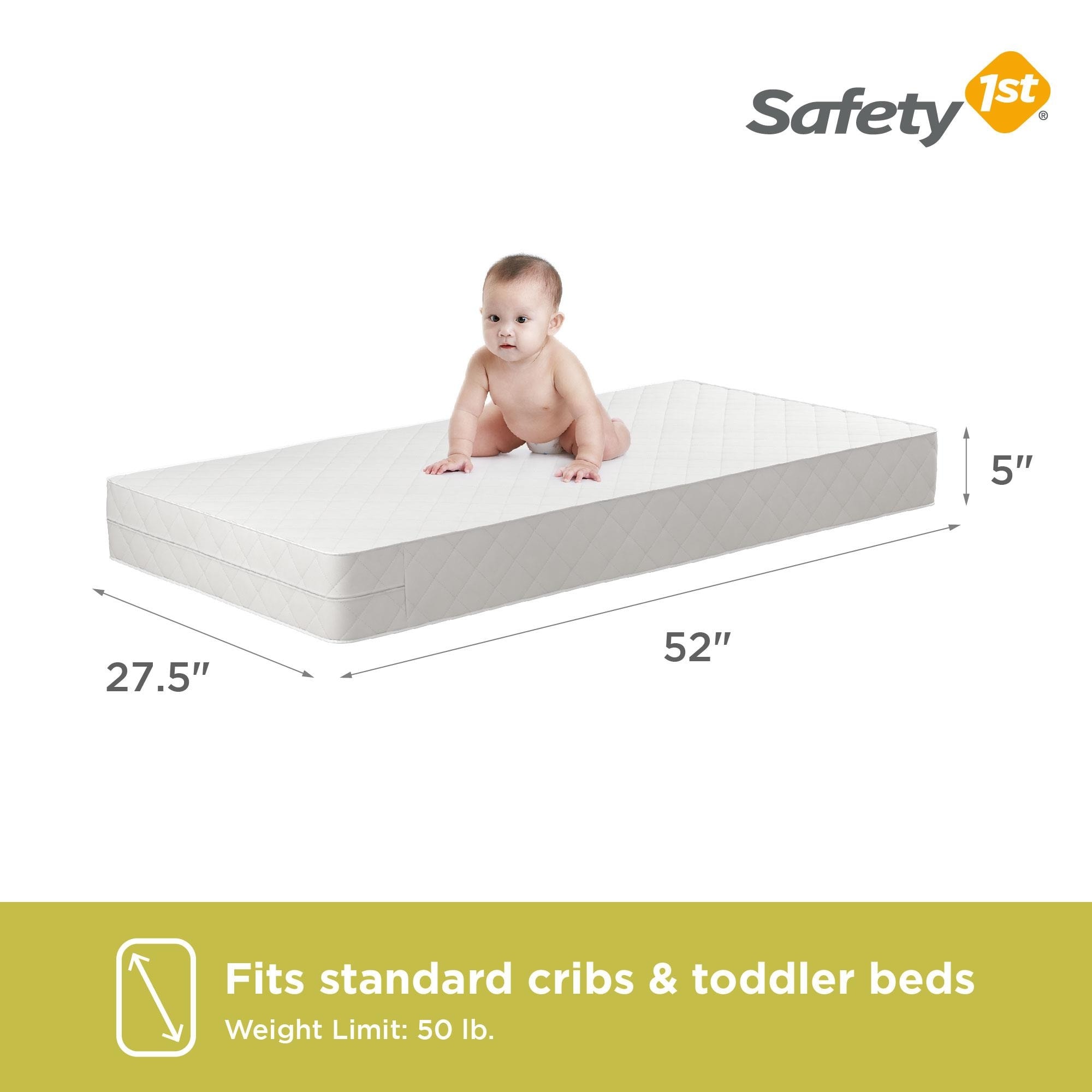 Safety 1st Cozy Snuggles Deluxe Dual 2 in 1 Baby Crib and Toddler Mattress Waterproof and Stain Resistant Cover White On Sale Bed Bath Beyond 39174305