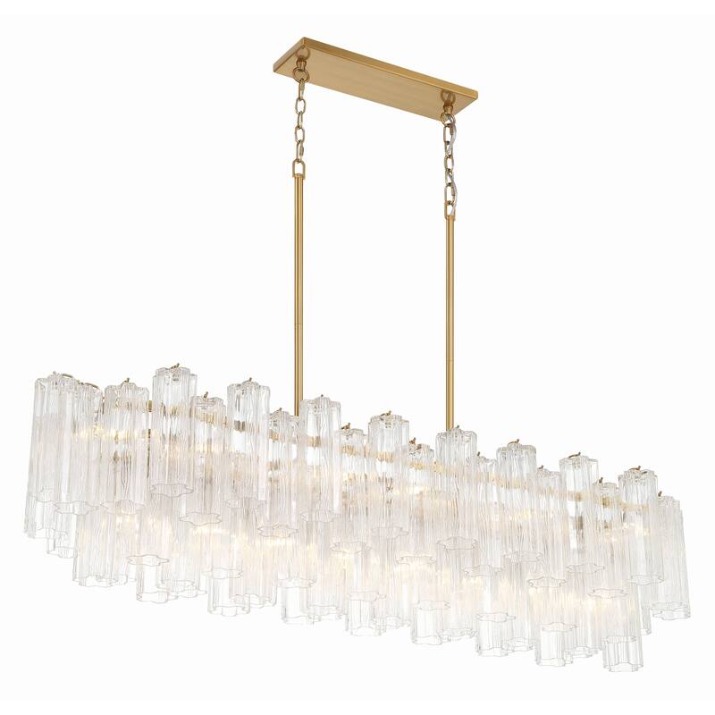 Addis 14 Light Aged Brass Chandelier - 51.75"W x 14.25"H x 14"D