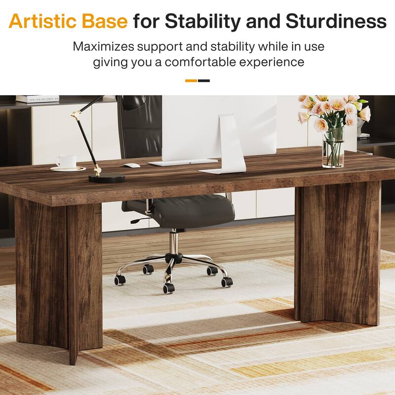 63-Inch Modern Executive Desk Large Office Computer Desk Writing Table