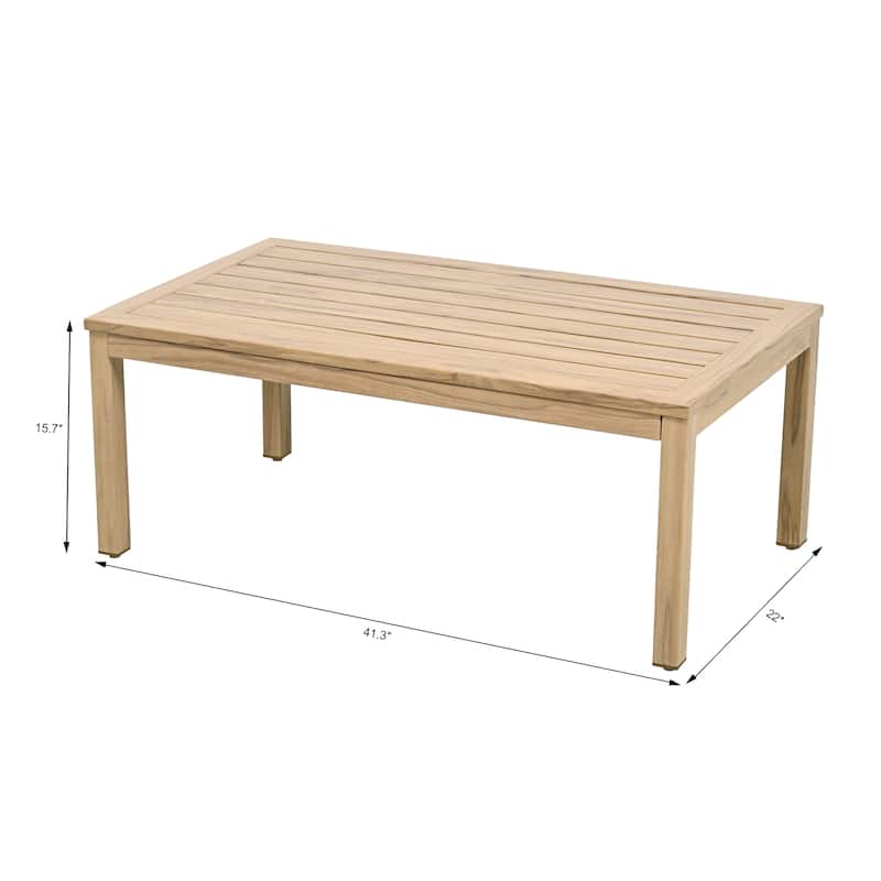 6-Person Wood-grain Aluminum Patio Conversation table - Oak