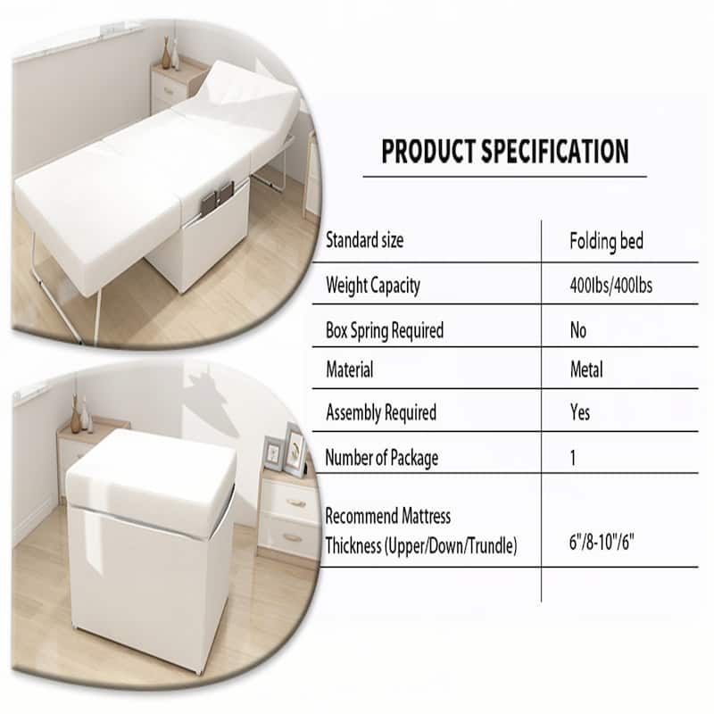 Convertible 4 in 1 Folding Ottoman Sleeper Bed