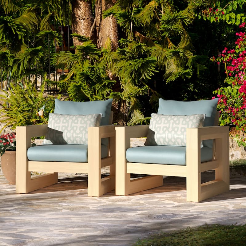 Benson 2 Piece Sunbrella Outdoor Patio Club Chairs