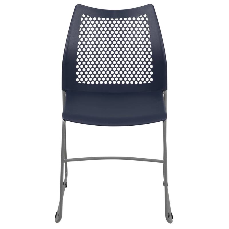 5 Pack 661 lb. Capacity Stack Chair with Air-Vent Back and Sled Base