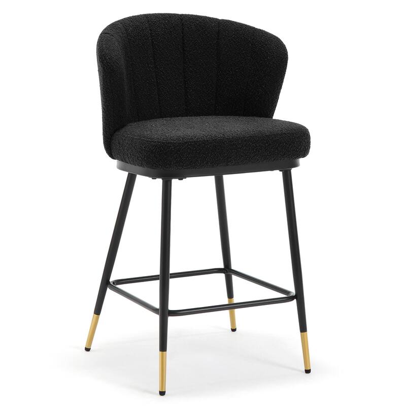 26" Boucle Fabric Counter Height Bar Stools, Set of 2/3/4 - 35.83"H x 22"W x 20.28"D