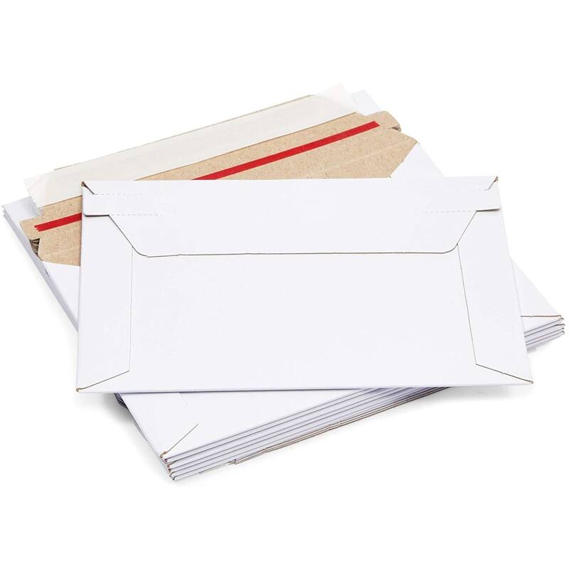 Stockroom Plus 100 Pack 6.5x4.5 Rigid Mailers with Self Sealing Flap, Bulk Cardboard Envelopes
