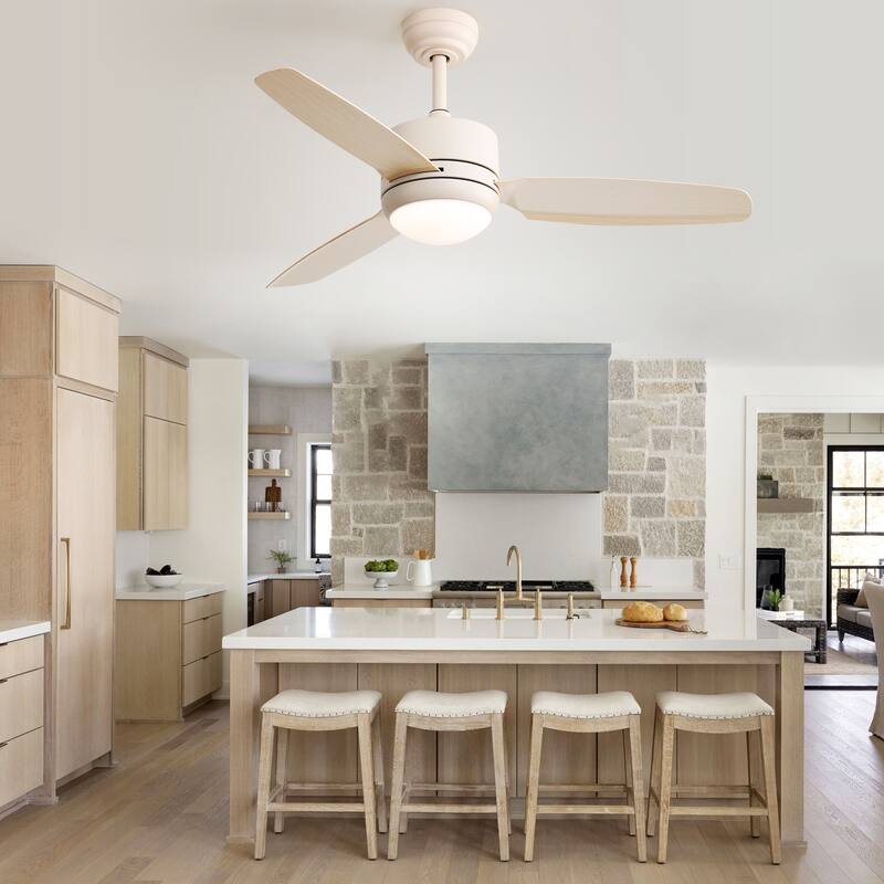 Sofucor 46 Inch Ceiling Fans with Light,Small Indoor/Outdoor,Remote Control,3 ABS Blades