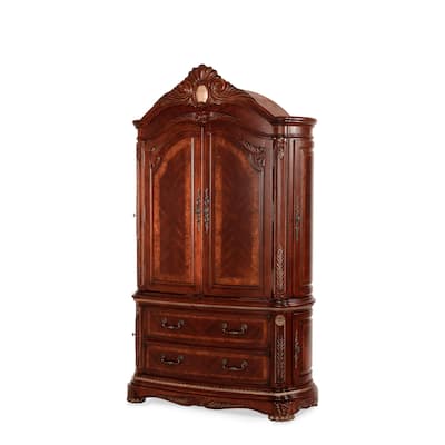 AICO Cortina Honey Walnut 2-Piece Armoire