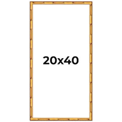 20x40 Frame Gold Bamboo Solid Wood Picture Frame | 1 Inch Moulding