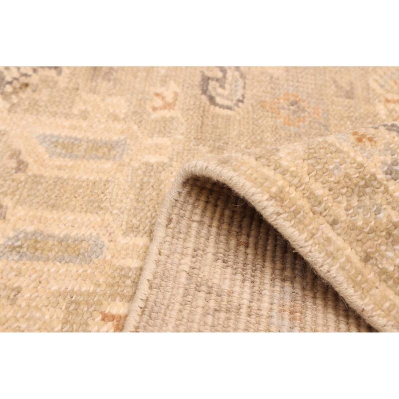 ECARPETGALLERY Hand-knotted Kavya Oushak Light Khaki Wool Rug - 8'11 x 11'8