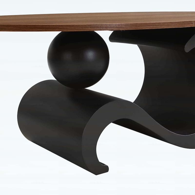 Nesting Coffee Table Set of 2,Industrial Design for Living Rooms,Combines Luxury and Functionality with Oval and Round Shapes