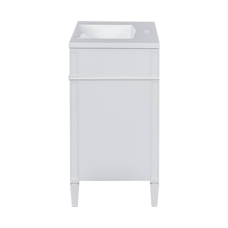 Bathroom Vanity with Sink Combo Set, Bathroom Cabinet with Storage Racks, Storage Cabinet with 2 Drawers and Tip-Out Drawer