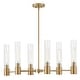 preview thumbnail 5 of 9, Lark 85406 Shea 6 Light 34" Wide Linear Chandelier with Clear Glass