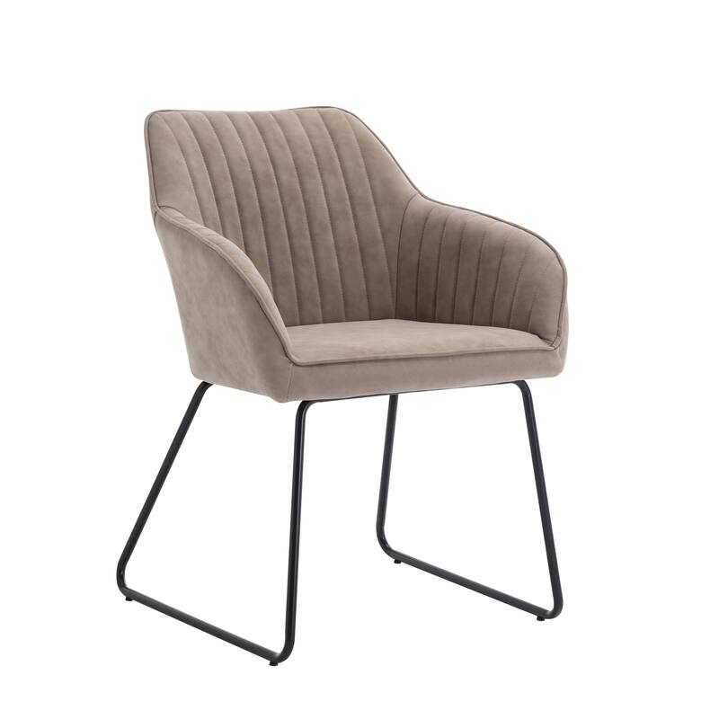 Porthos Home Kylo PU Leather Upholstered Dining Chair with Metal Legs - Cocoa