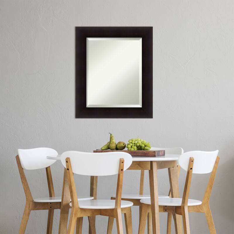 Beveled Wood Wall Mirror - Portico Espresso Frame