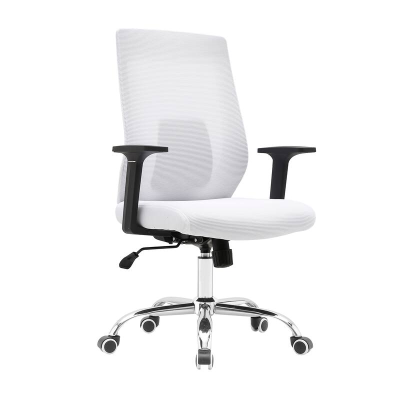 Porthos Home Gage Office Chair, Mesh Back, Roller Caster Wheels - White