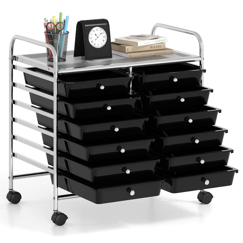 Costway 12 Drawers Rolling Cart Storage Scrapbook Paper Studio - See Details