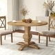 preview thumbnail 23 of 27, Roundhill Furniture Havre Pedestal Base Round Dining Table Oak