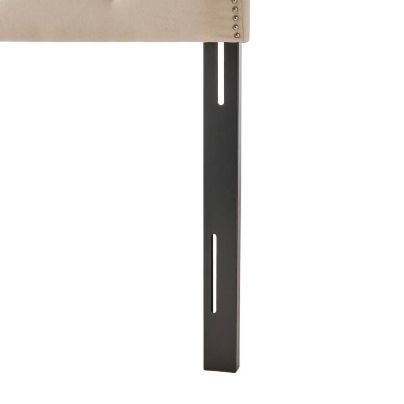 Tufted Upholstered Headboard Queen Size, Solid Wood Head Board with Durable Metal Legs