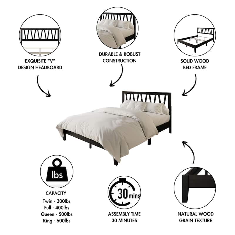 Clayfell Gadsden Solid Wood Panel Bed
