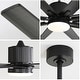 preview thumbnail 11 of 60, 48in/52in/66in/72in/84in Industrial Matte Black Large Windmill Ceiling Fan with Light and Remote
