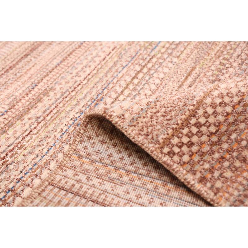 ECARPETGALLERY Hand-knotted Finest Silk Shadow Brown Viscose, Wool Rug - 6'0 x 8'11